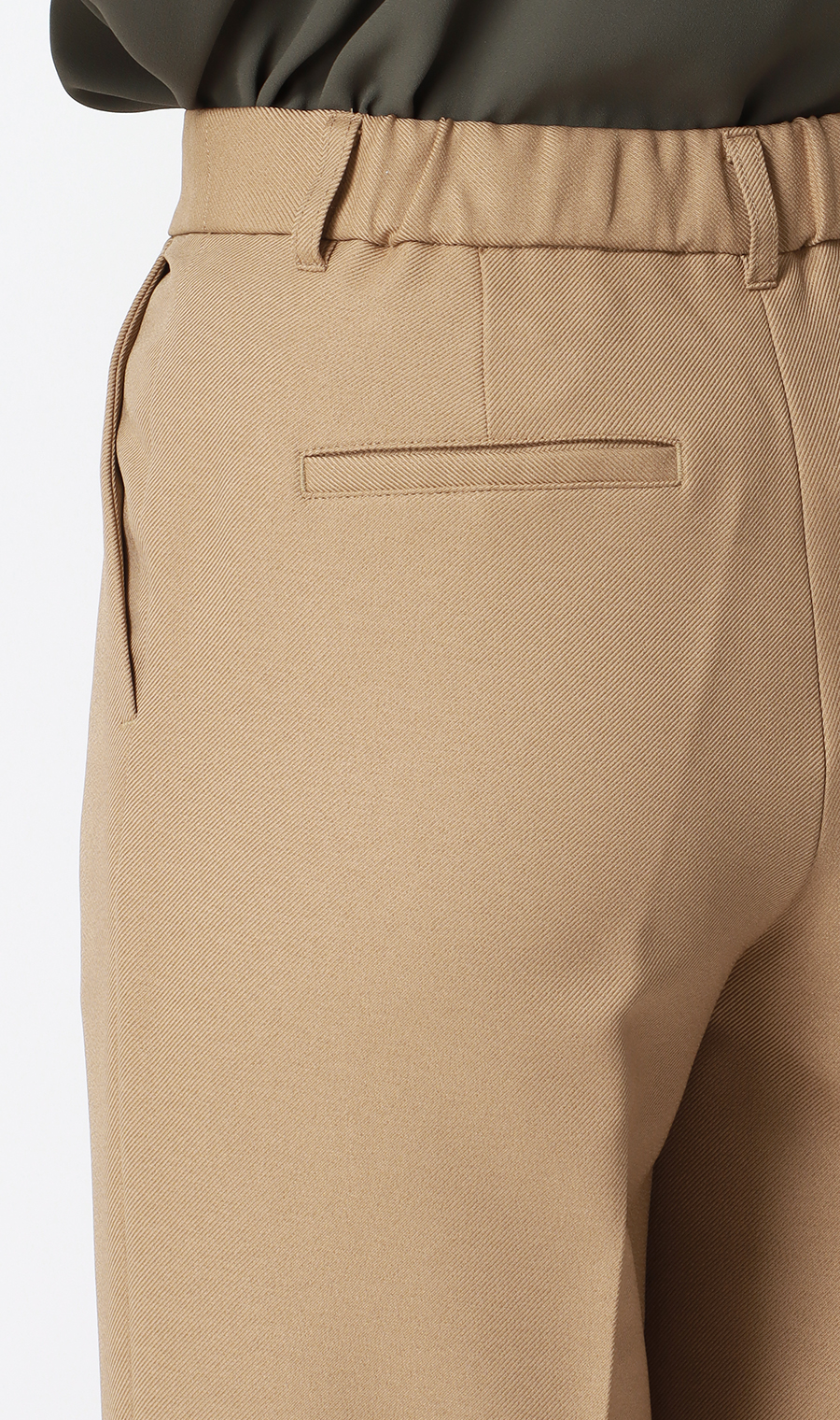 ワンタックセミワイドパンツ【裾上げ済み】 ベージュ S