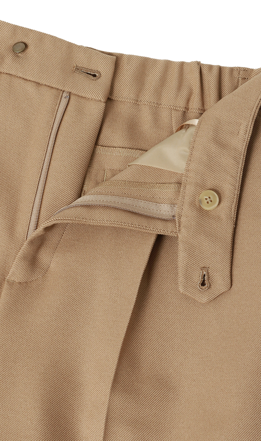 ワンタックセミワイドパンツ【裾上げ済み】 ベージュ S