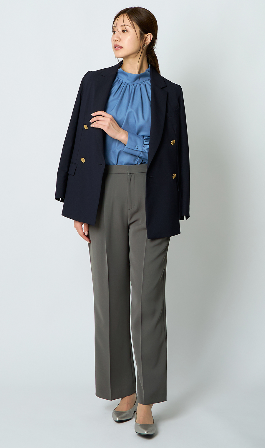 わたしの推しパン【ワイドパンツ】【裾上げ済み】 チャコール S