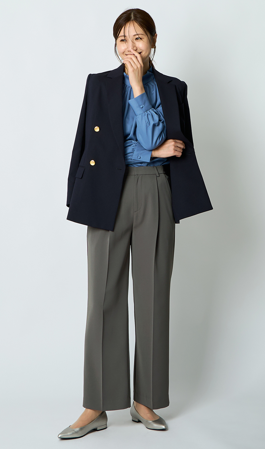 わたしの推しパン【ワイドパンツ】【裾上げ済み】 チャコール S