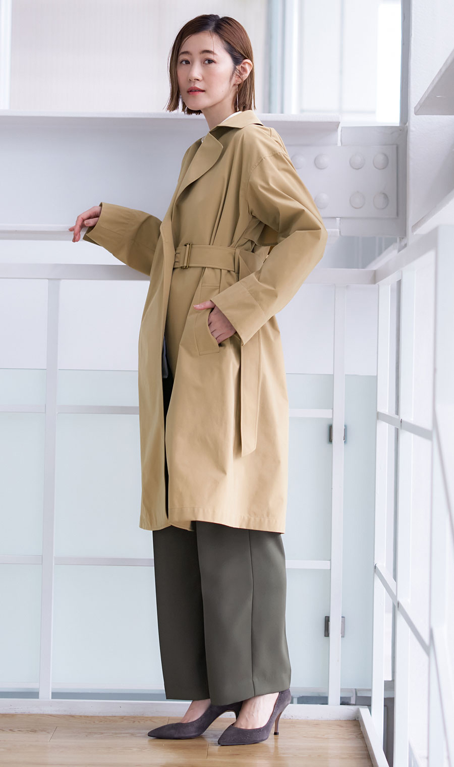 わたしの推しパン【ワイドパンツ】【裾上げ済み】 チャコール S