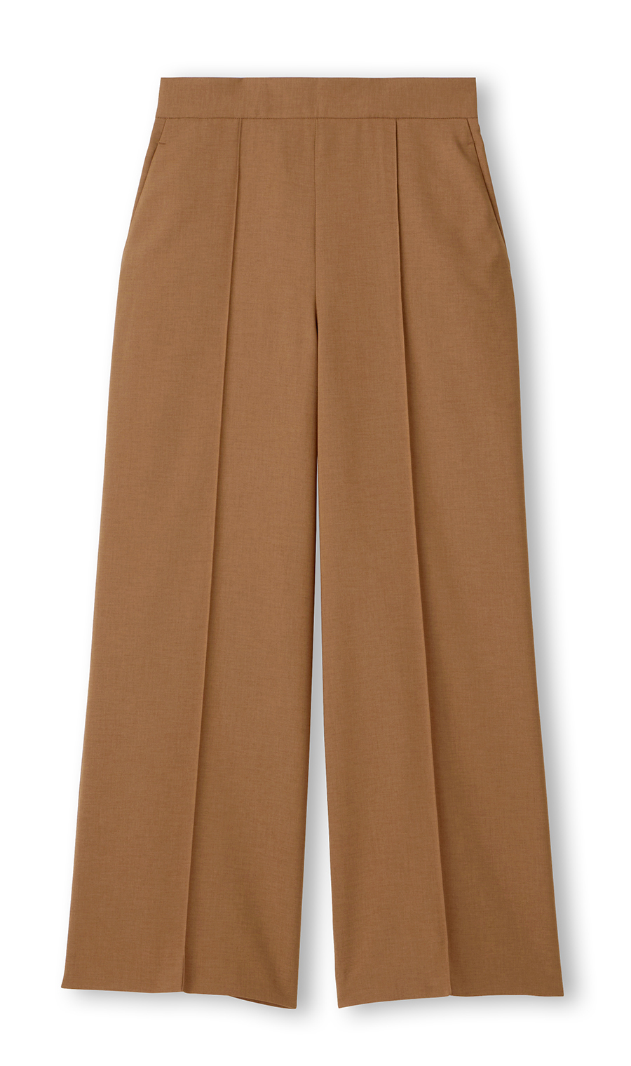 ワイドパンツ【セットアップ着用可】【裾上げ済み】 ブラウン S