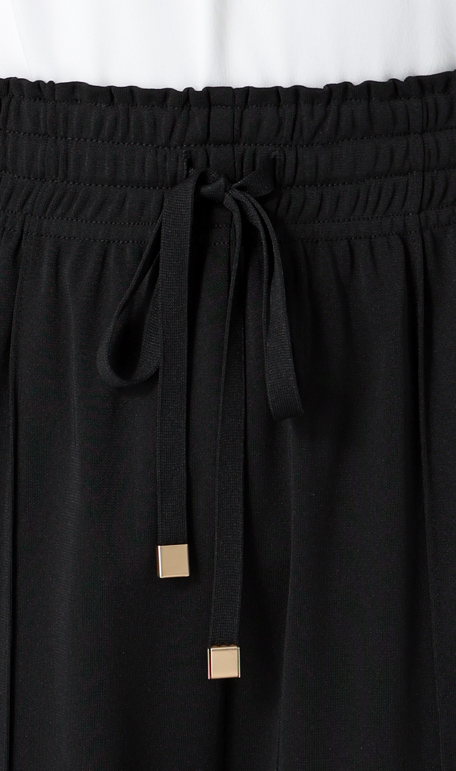 ドローコードワイドパンツ【涼】【セットアップ着用可】【裾上げ済み】 ブラック S