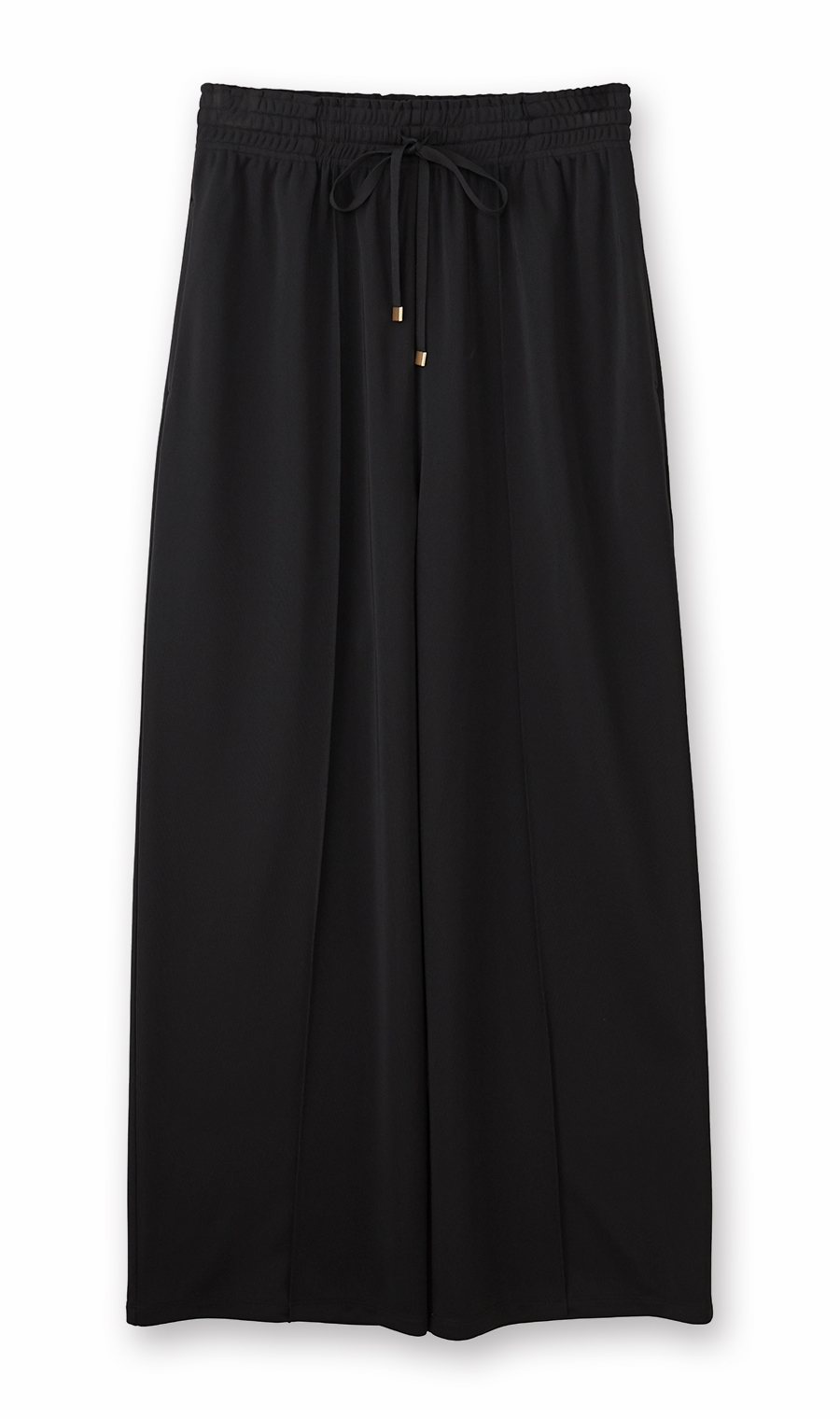 ドローコードワイドパンツ【涼】【セットアップ着用可】【裾上げ済み】 ブラック S