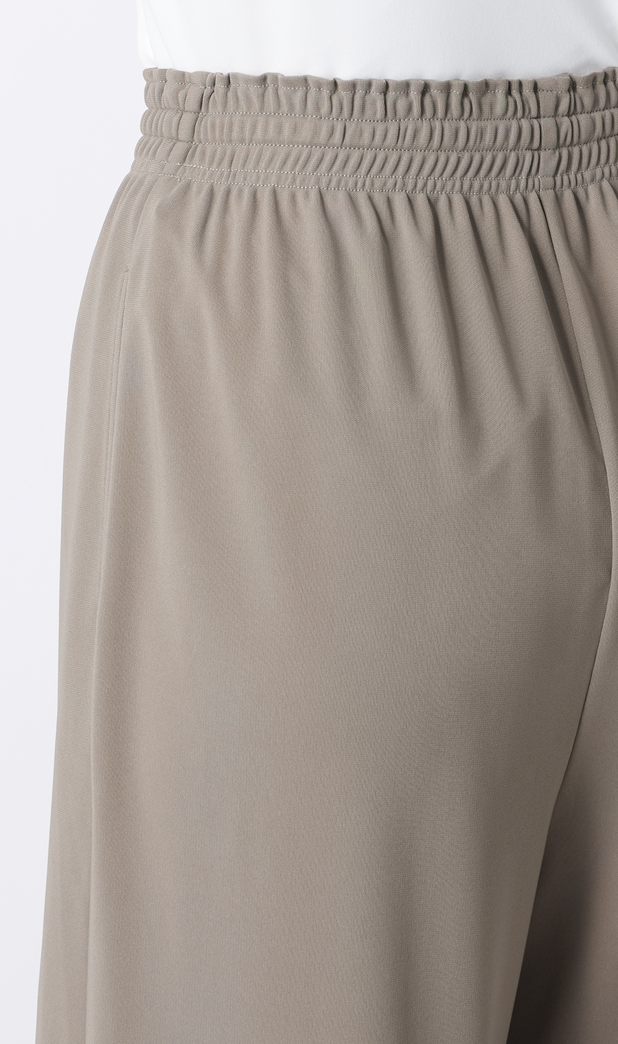 ドローコードワイドパンツ【涼】【セットアップ着用可】【裾上げ済み】 グレージュ S