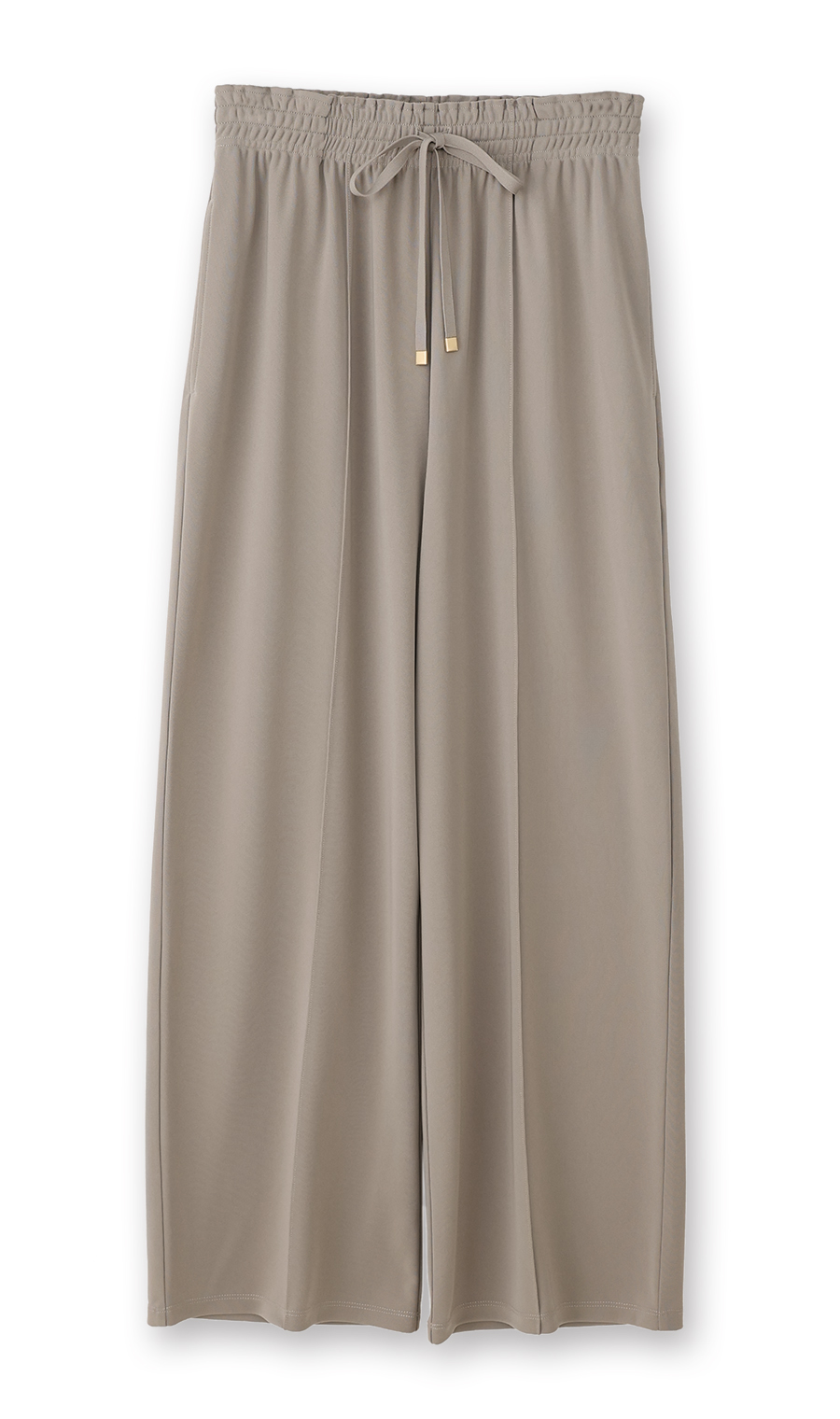 ドローコードワイドパンツ【涼】【セットアップ着用可】【裾上げ済み】 グレージュ S