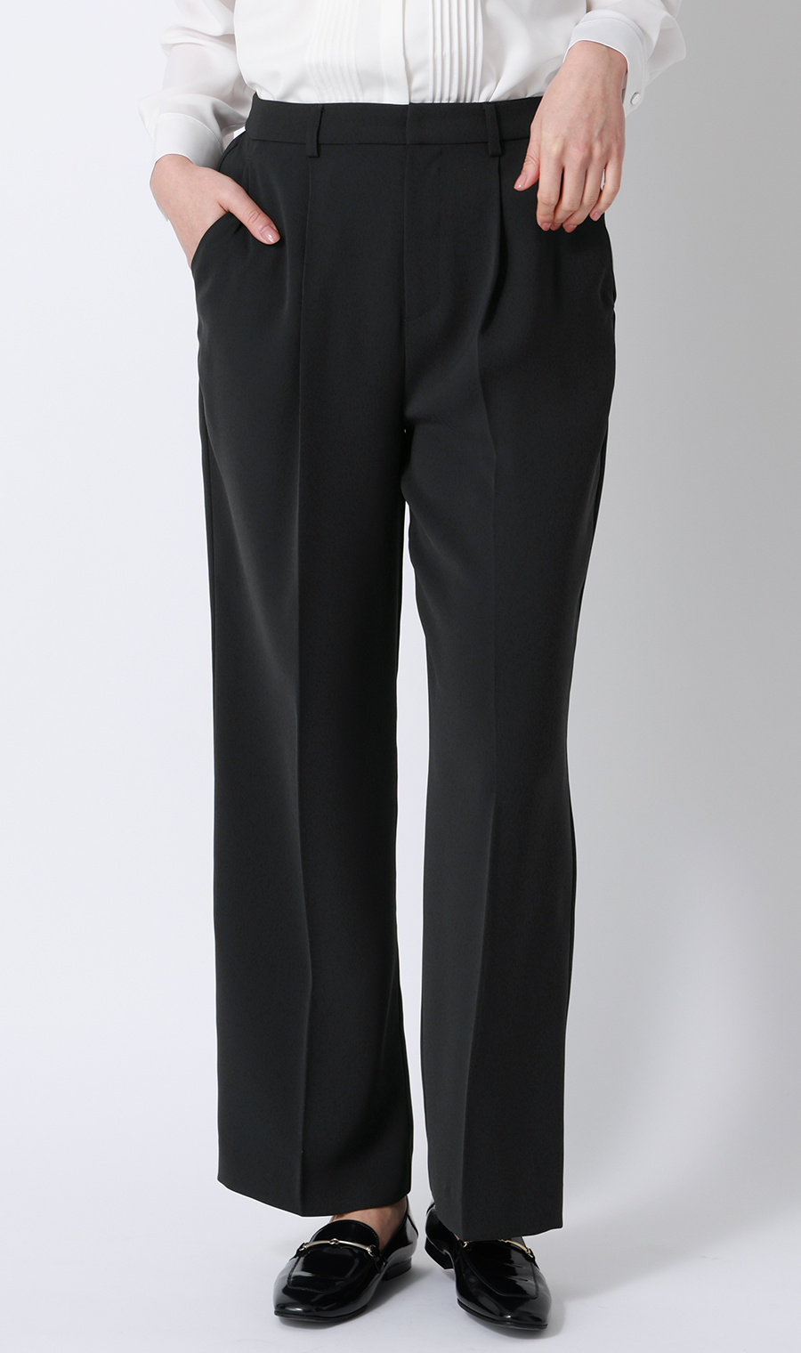 わたしの推しパン【ワイドパンツ】【裾上げ済み】 ネイビー S