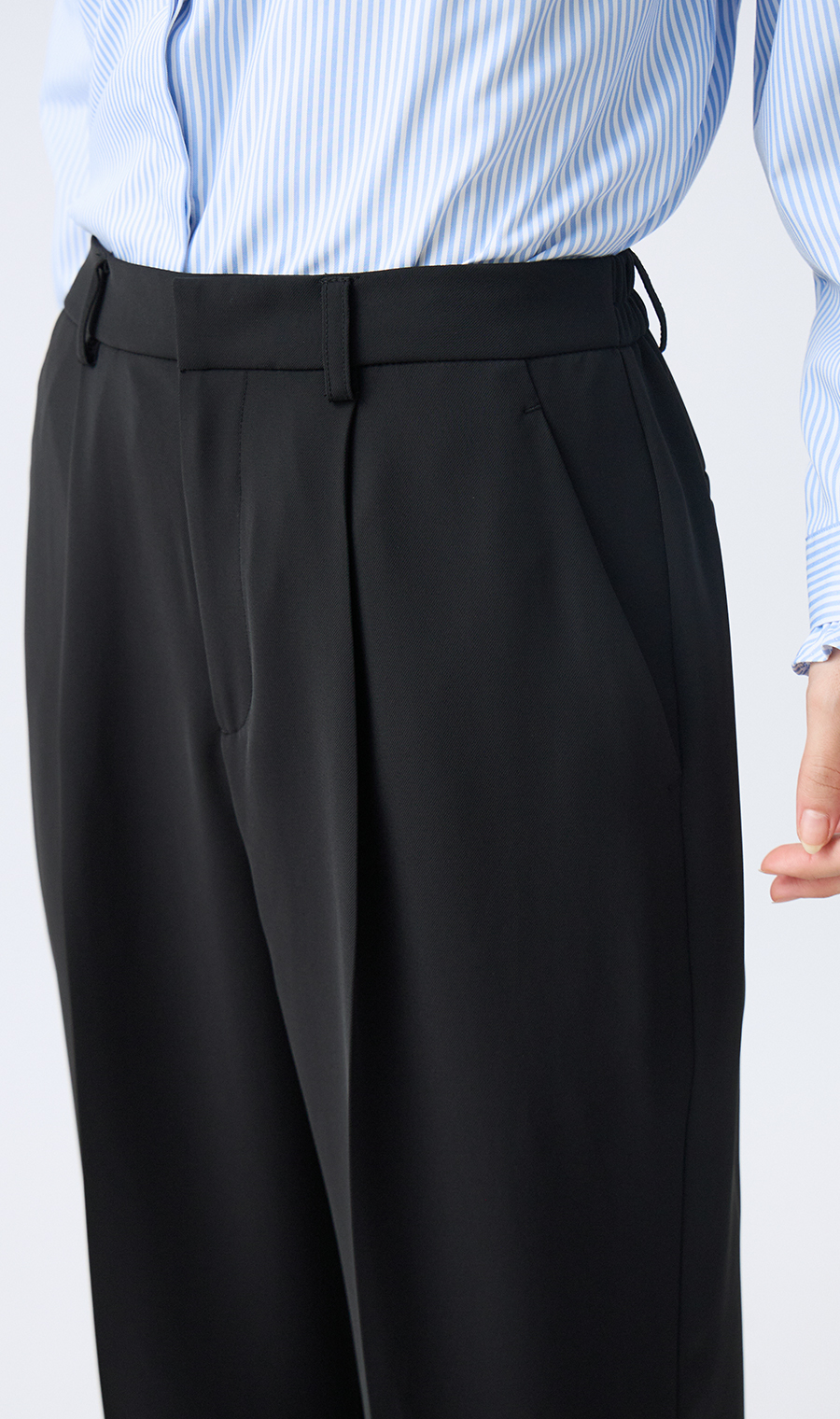 わたしの推しパン【ワイドパンツ】【裾上げ済み】 ブラック S
