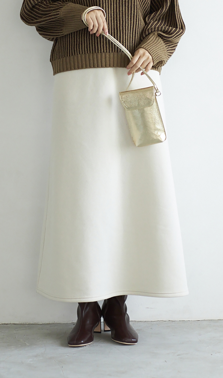 あったかAラインスカート［裏起毛］［WEB限定］ ベージュ M