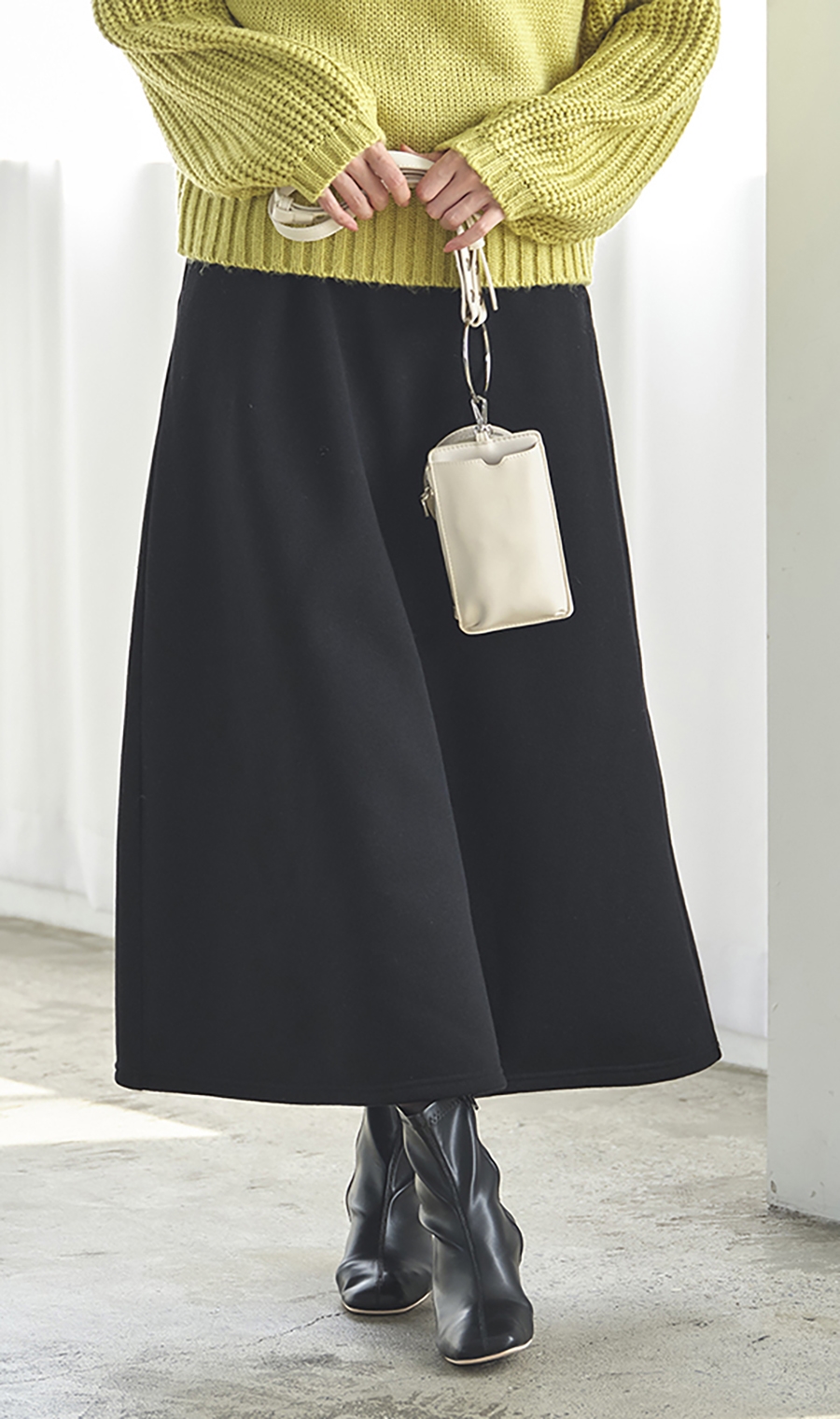 あったかAラインスカート［裏起毛］［WEB限定］ ブラック M