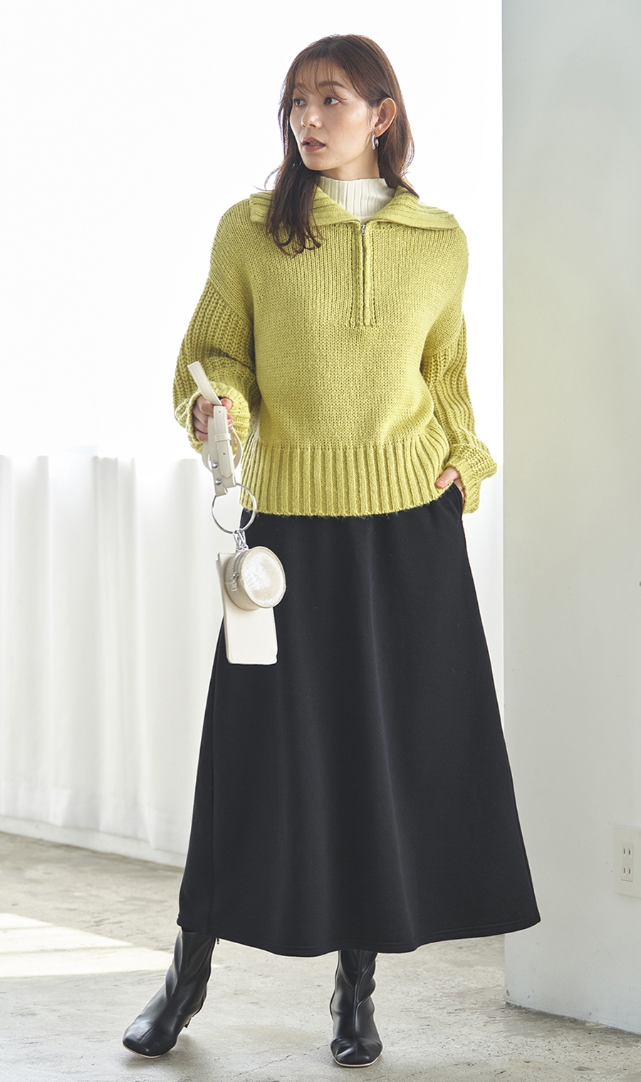 あったかAラインスカート［裏起毛］［WEB限定］ ブラック M