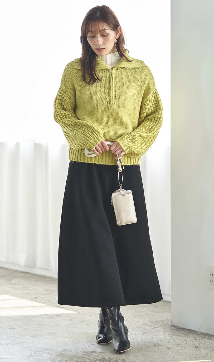 あったかAラインスカート［裏起毛］［WEB限定］ ブラック M