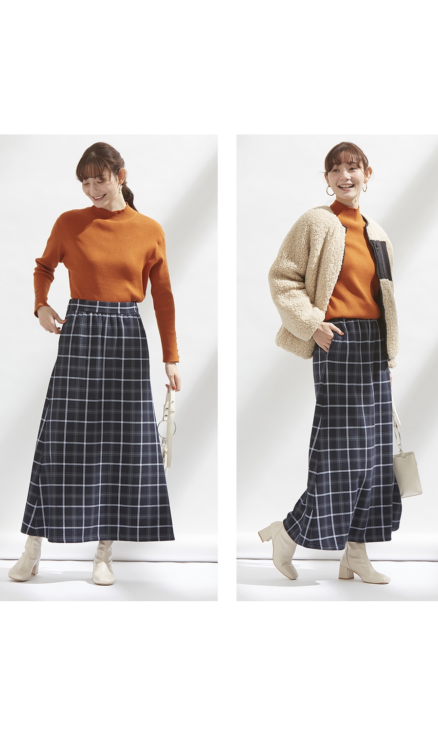 あったかAラインスカート［裏起毛］［WEB限定］ ブルー M