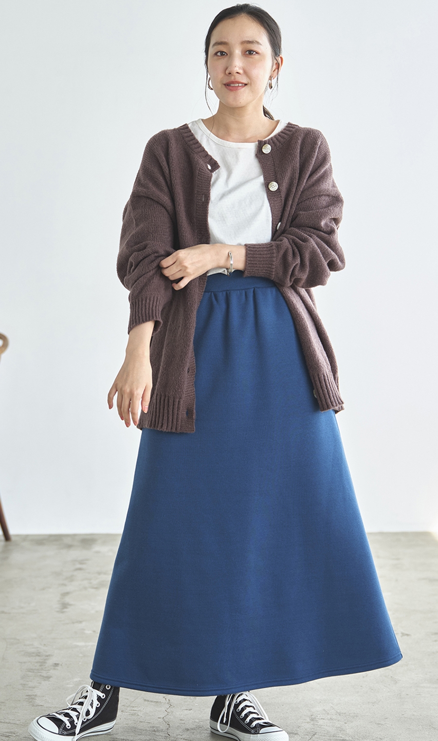 あったかAラインスカート［裏起毛］［WEB限定］ ブルー M