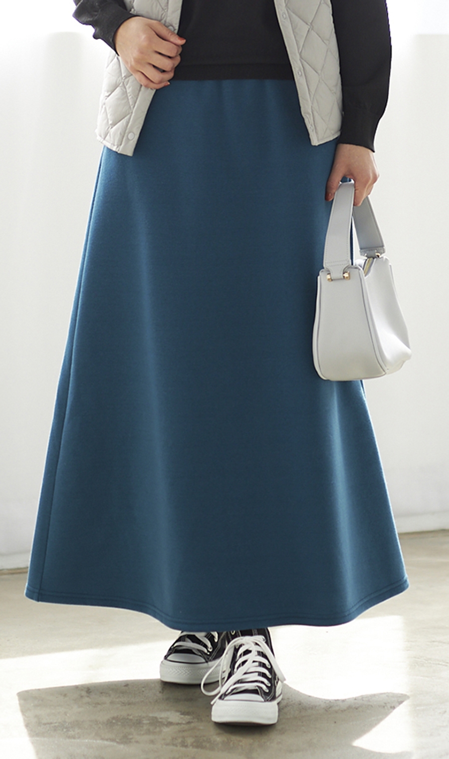 あったかAラインスカート［裏起毛］［WEB限定］ ブルー M