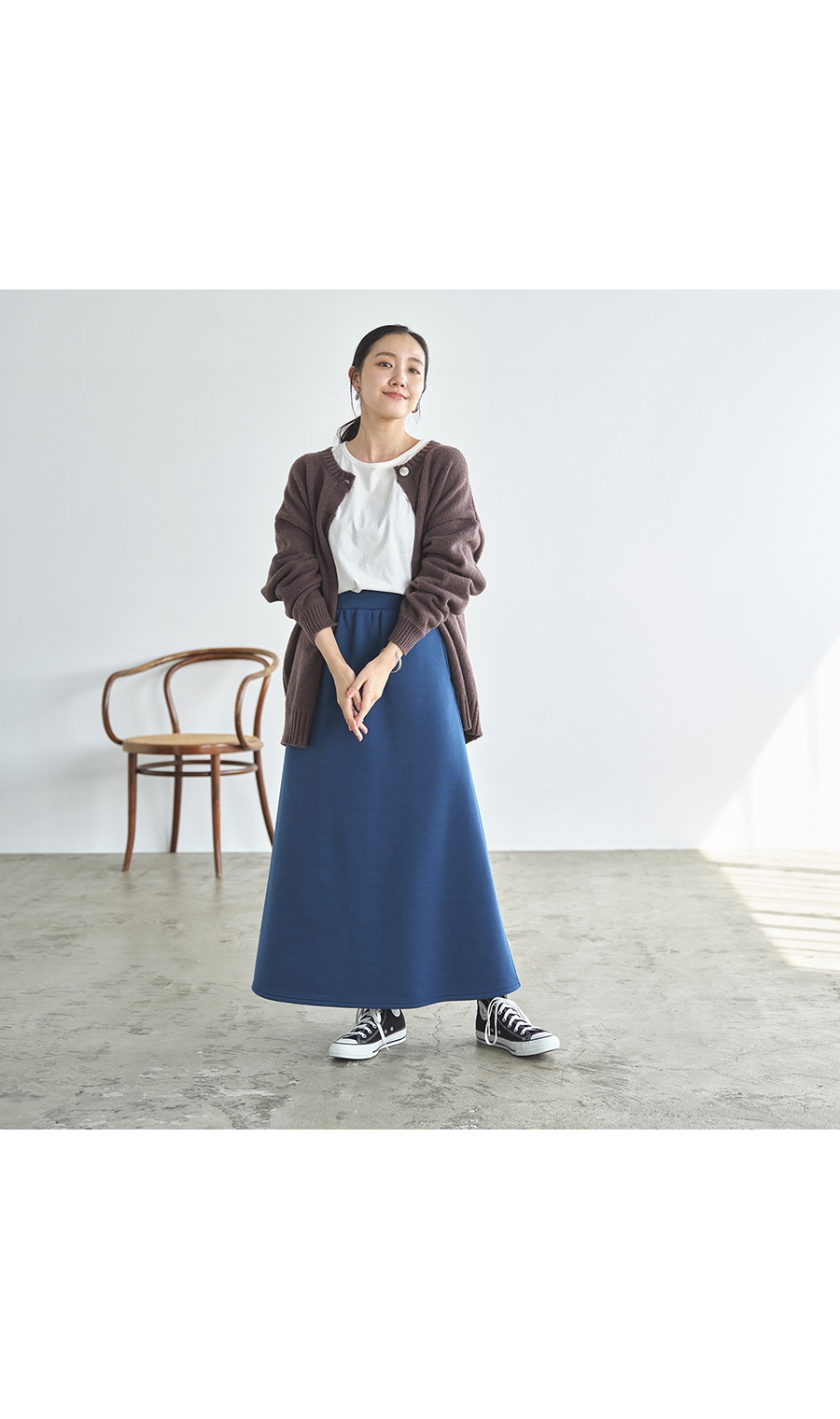 あったかAラインスカート［裏起毛］［WEB限定］ ブルー M