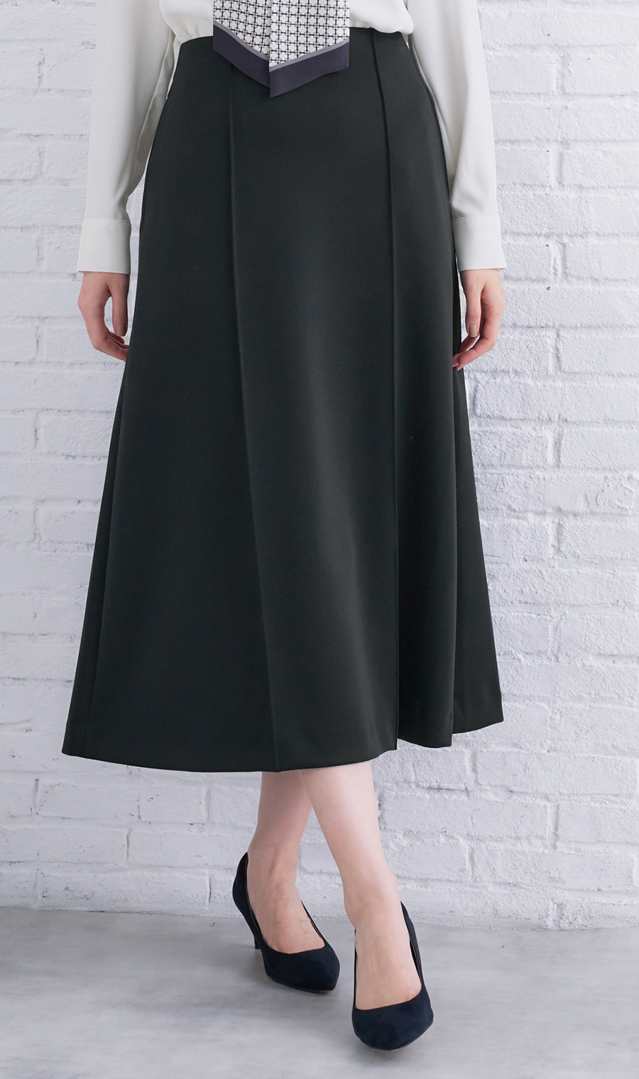 ダンボールニットフレアスカート【セットアップ着用可】 ネイビー M