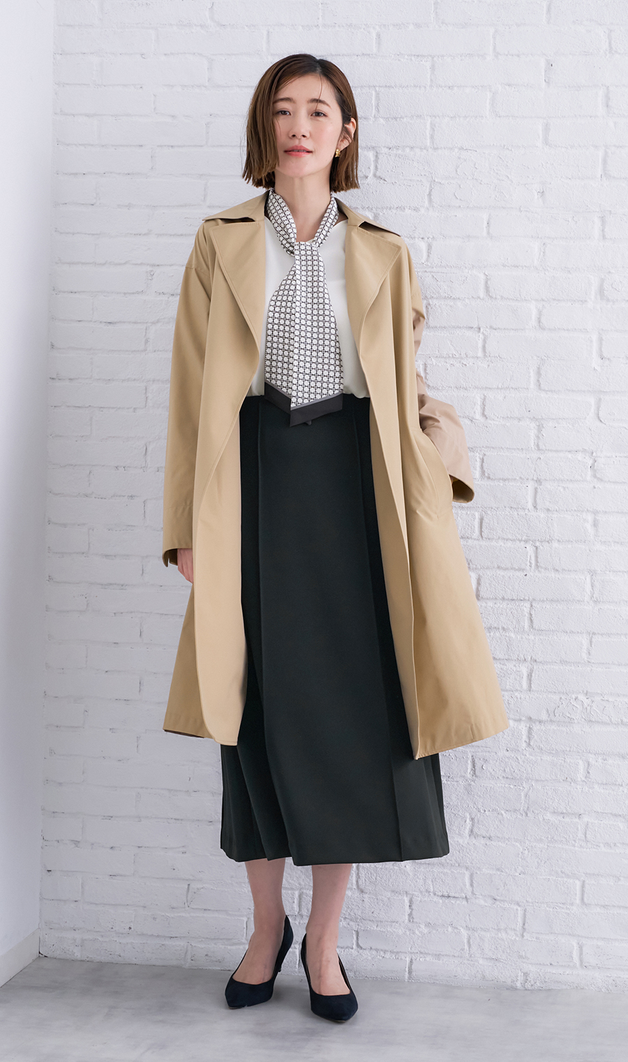 ダンボールニットフレアスカート【セットアップ着用可】 ネイビー M