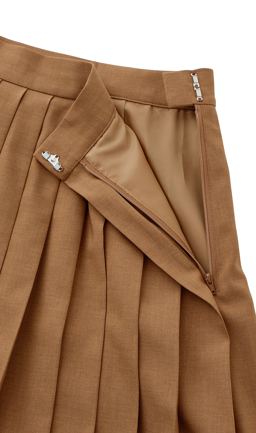 プリーツスカート【セットアップ着用可】 ブラウン S