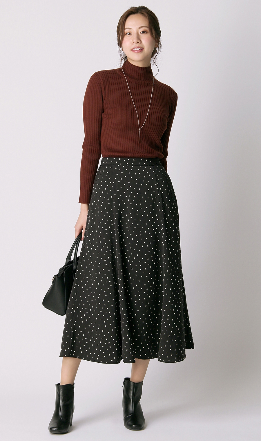 ロングフレアスカート《セットアップ着用可》 ブラック M