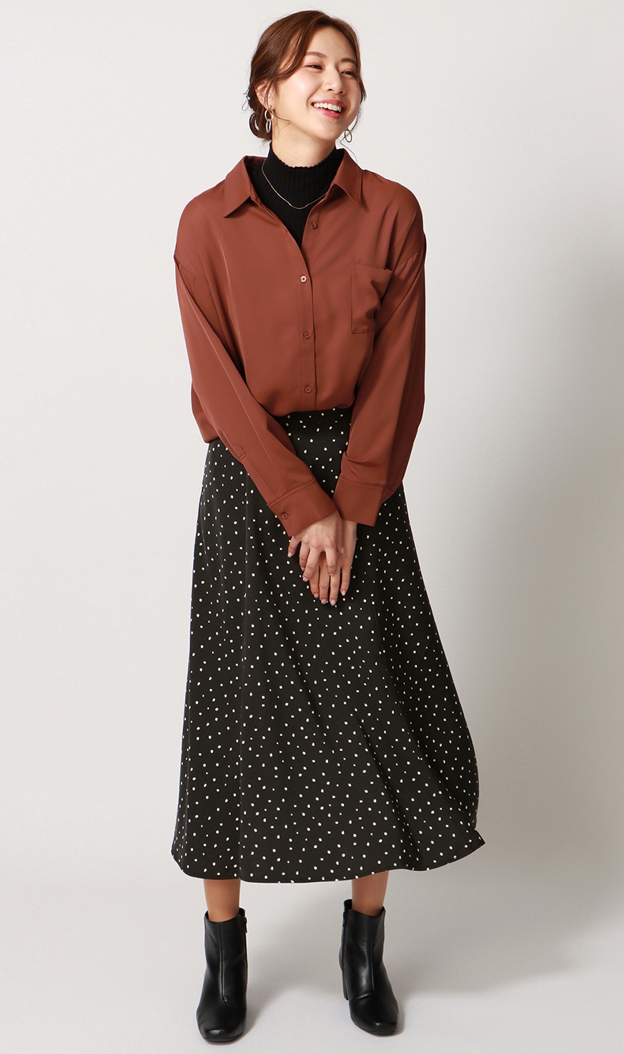 ロングフレアスカート《セットアップ着用可》 ブラック M