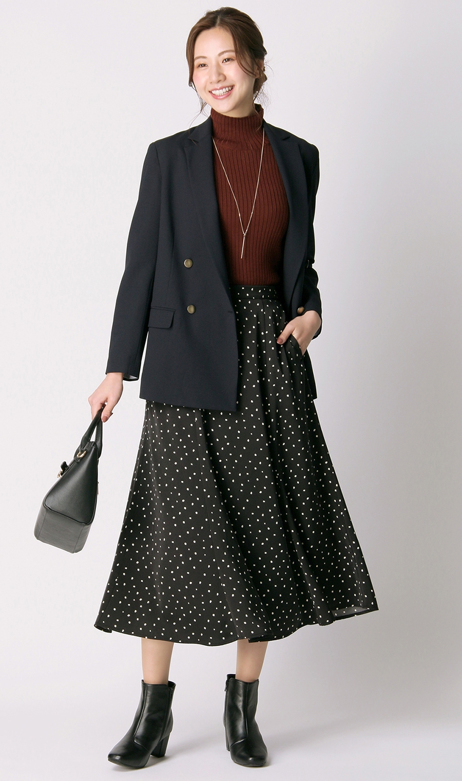 ロングフレアスカート《セットアップ着用可》 ブラック M