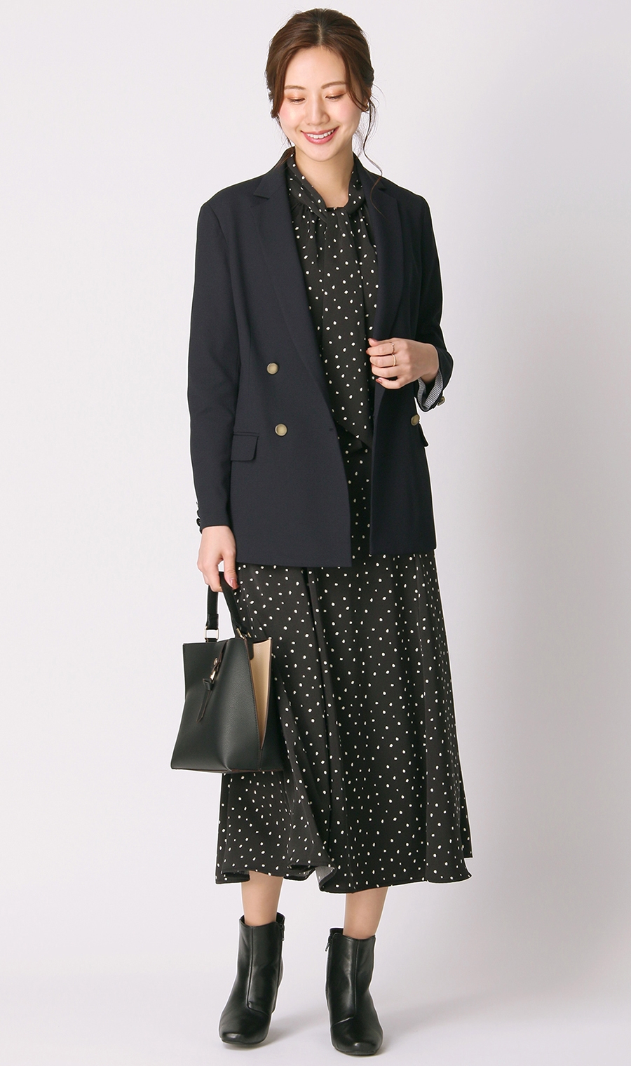 ロングフレアスカート《セットアップ着用可》 ブラック M