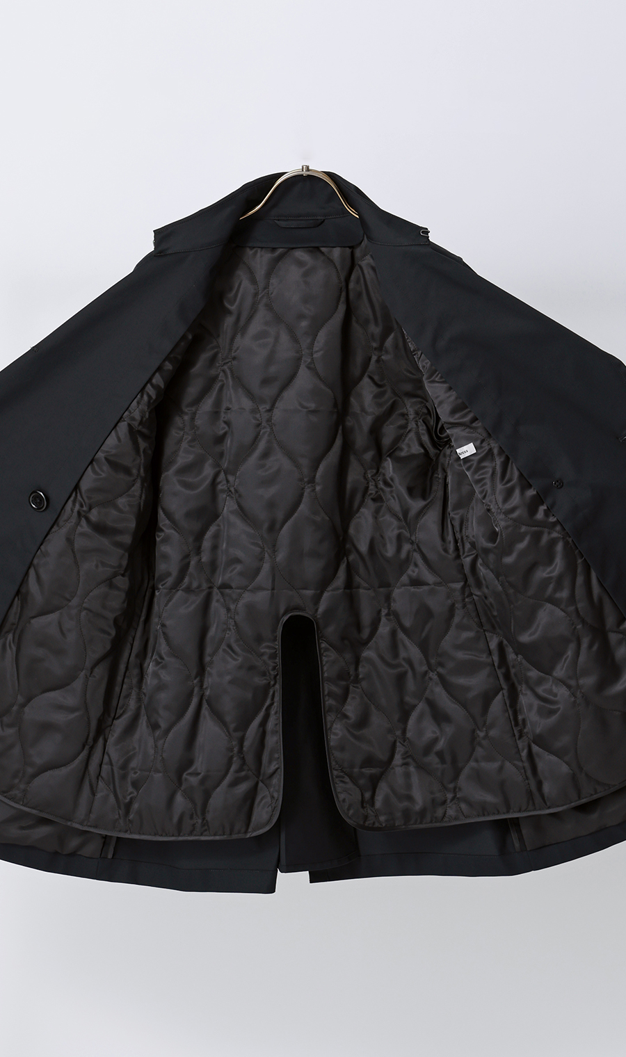 ショート丈ダブルトレンチコート【撥水加工】 ブラック S