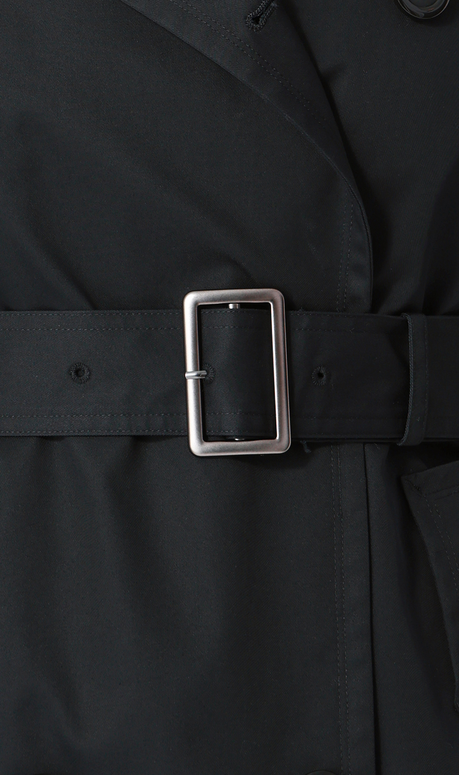 ショート丈ダブルトレンチコート【撥水加工】 ブラック S