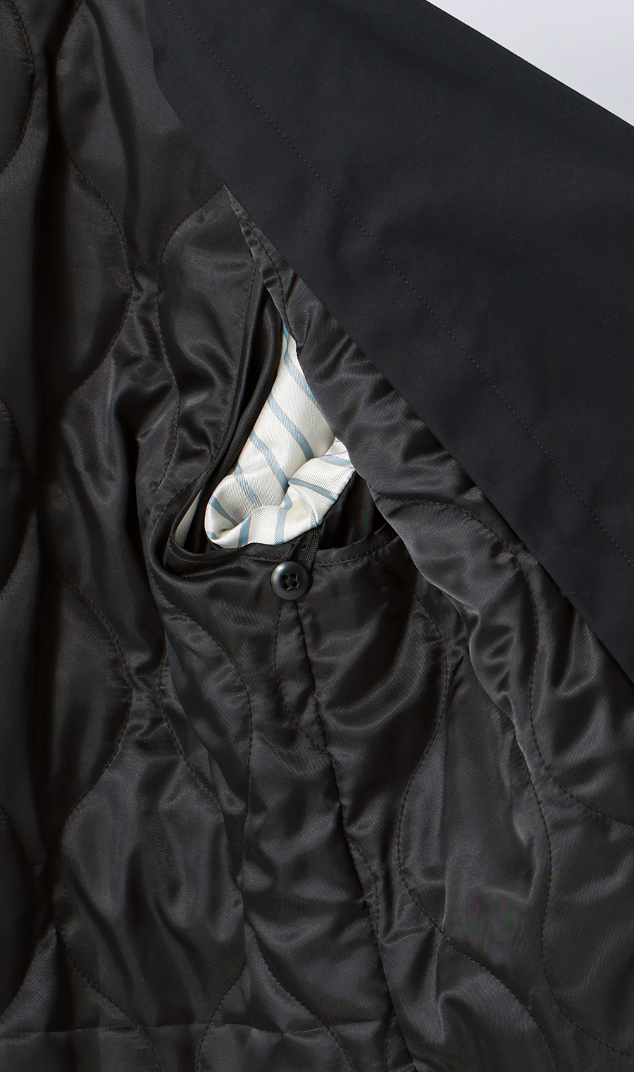 ショート丈ダブルトレンチコート【撥水加工】 ブラック S