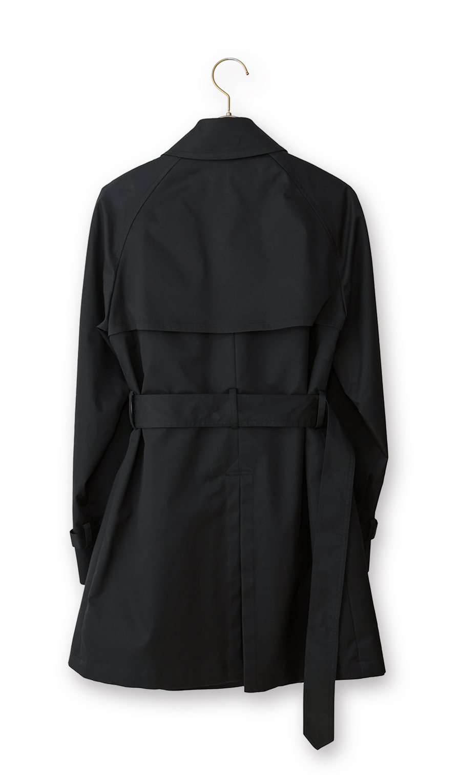 ショート丈ダブルトレンチコート【撥水加工】 ブラック S