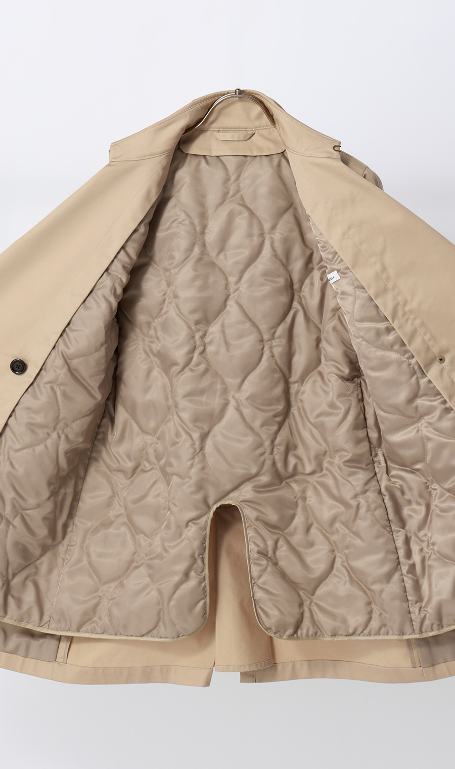 ショート丈ダブルトレンチコート【撥水加工】 ベージュ S