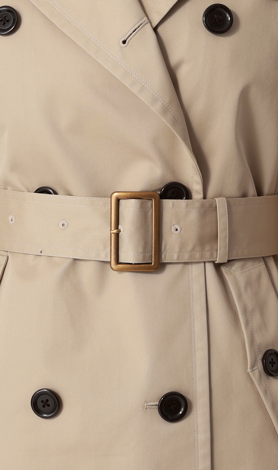 ショート丈ダブルトレンチコート【撥水加工】 ベージュ S
