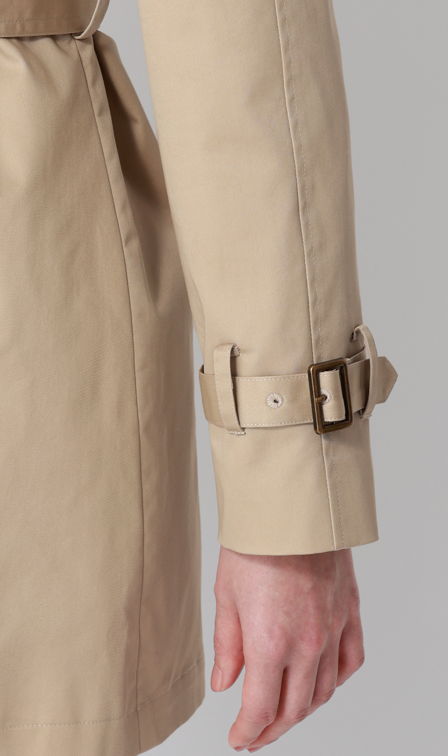 ショート丈ダブルトレンチコート【撥水加工】 ベージュ S