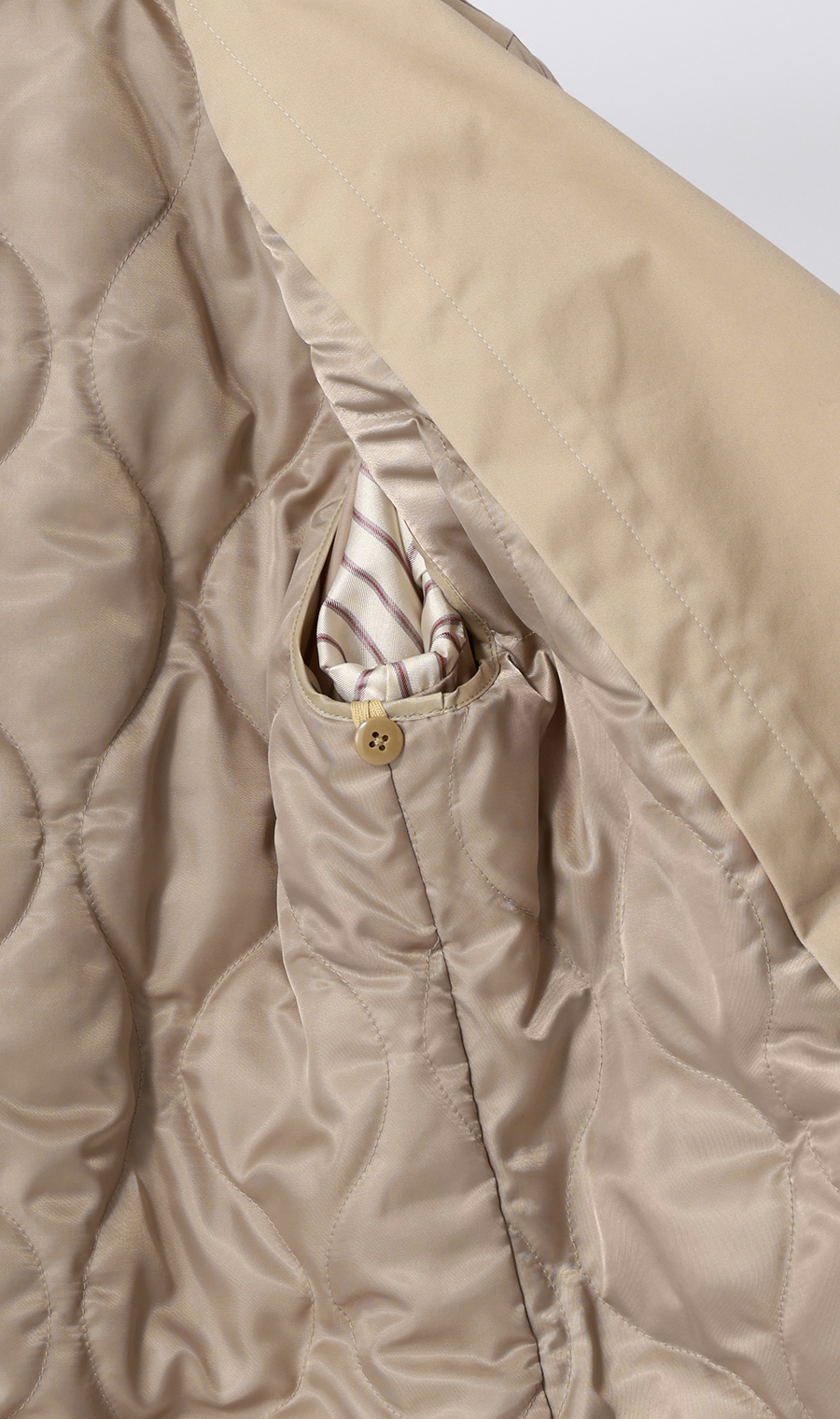 ショート丈ダブルトレンチコート【撥水加工】 ベージュ S