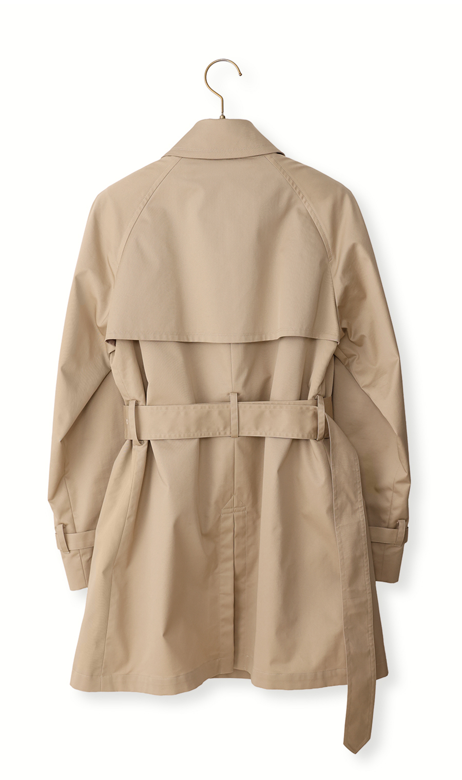 ショート丈ダブルトレンチコート【撥水加工】 ベージュ S