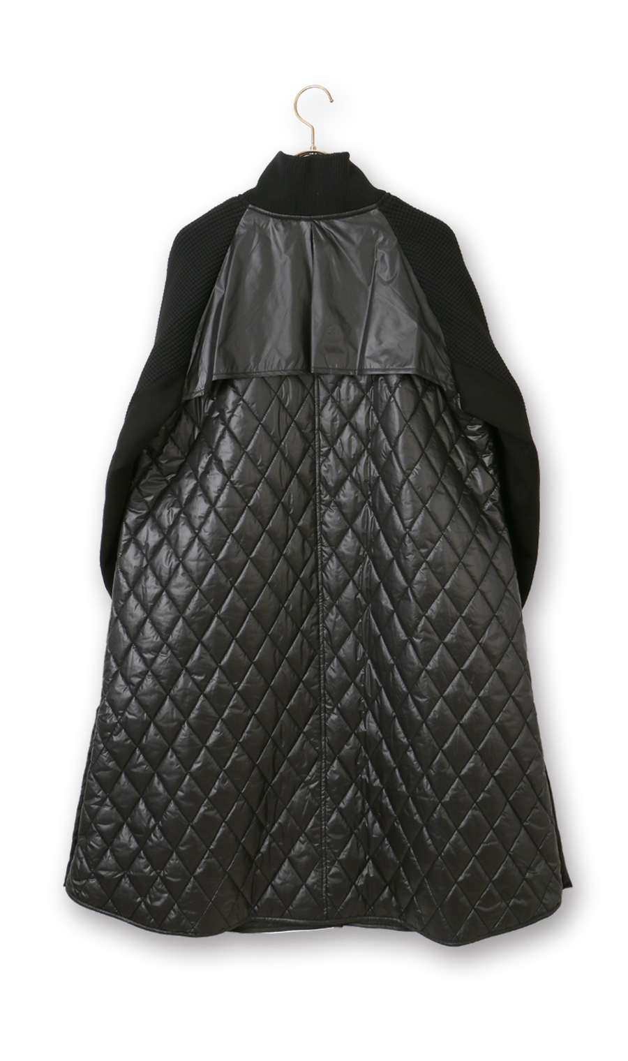 キルト×ニットドッキングロングコート【WEB限定】 ブラック M