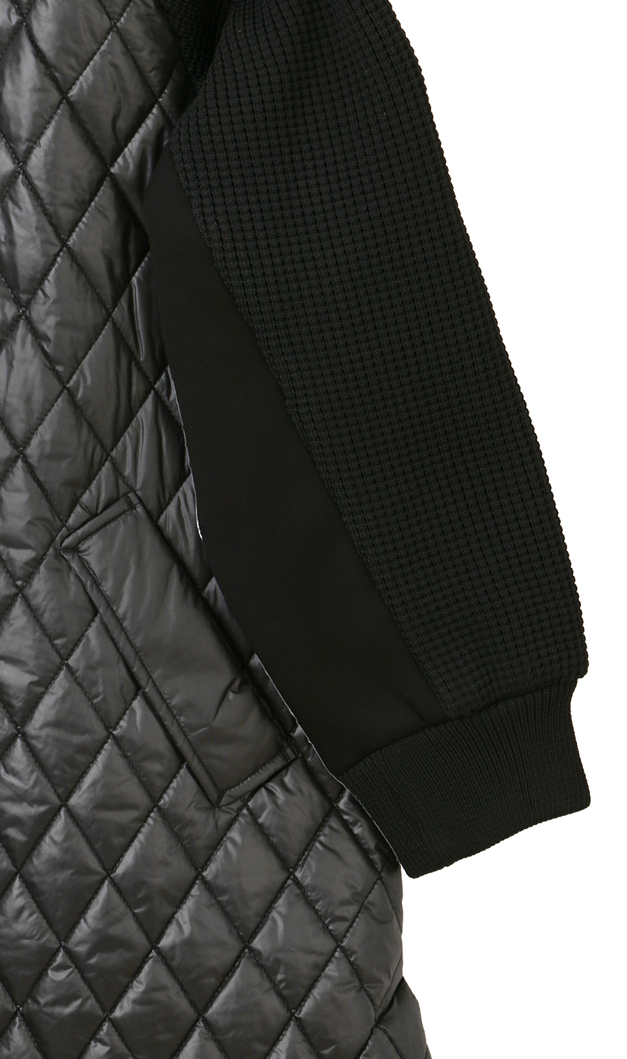 キルト×ニットドッキングロングコート【WEB限定】 ブラック M