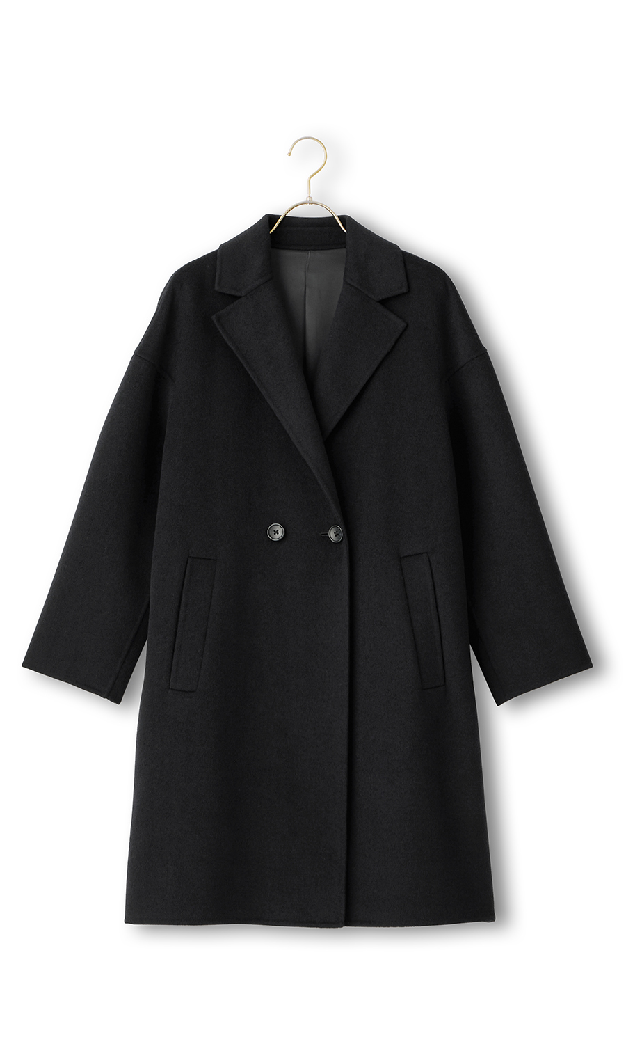 リバーAラインコート【ウール混】【ミドル丈】【WEB限定】 ブラック M