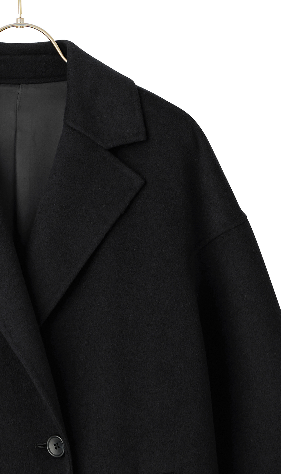 リバーAラインコート【ウール混】【ミドル丈】【WEB限定】 ブラック M