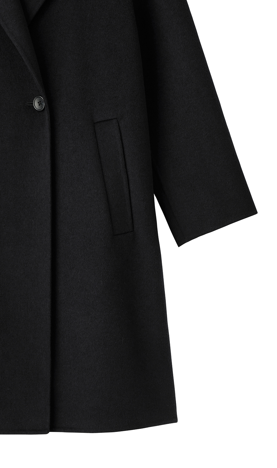 リバーAラインコート【ウール混】【ミドル丈】【WEB限定】 ブラック M