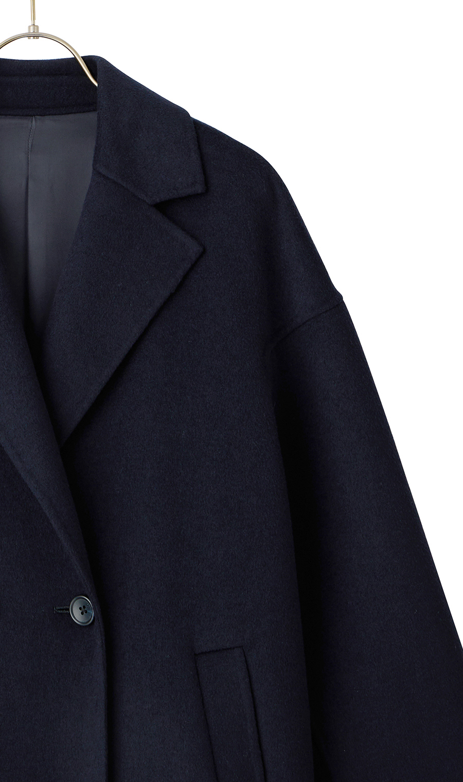 リバーAラインコート【ウール混】【ミドル丈】 ネイビー M