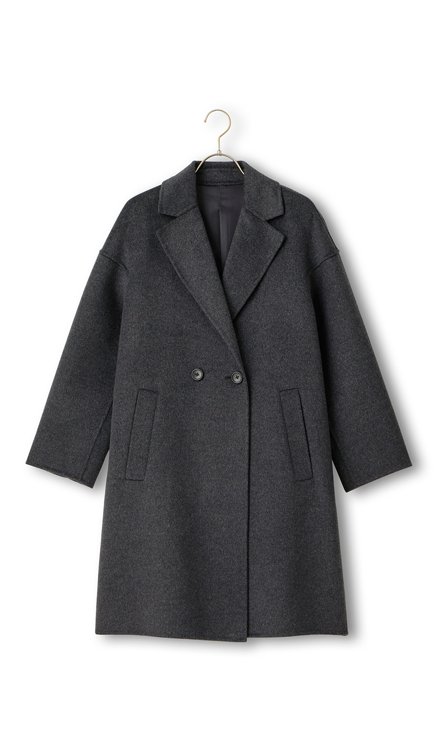 リバーAラインコート【ウール混】【ミドル丈】 グレー M