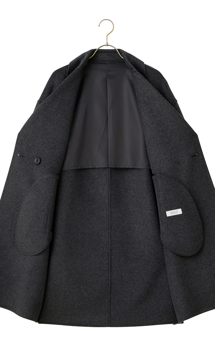 リバーAラインコート【ウール混】【ミドル丈】 グレー M