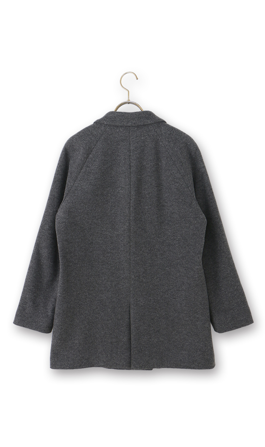 【みんなのコート】ダブルチェスターコート グレー M