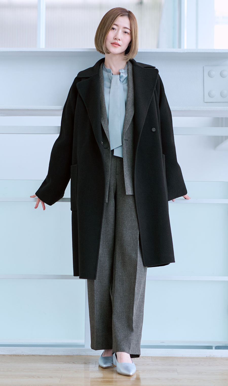 □ガウン風リバーコート【WEB限定】 (EACR5133-01) | ANCHOR