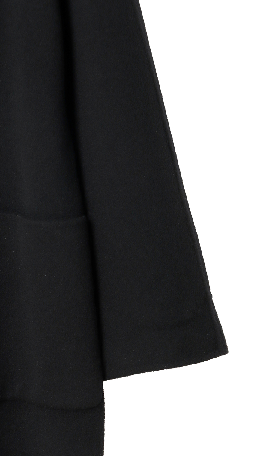 ベルト付きビックカラーコート【カシミヤ混ウール】【WEB限定】 ブラック L