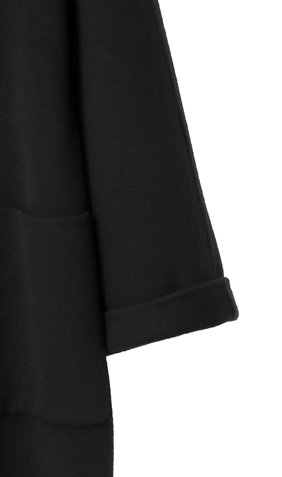 ベルト付きビックカラーコート【カシミヤ混ウール】【WEB限定】 ブラック L