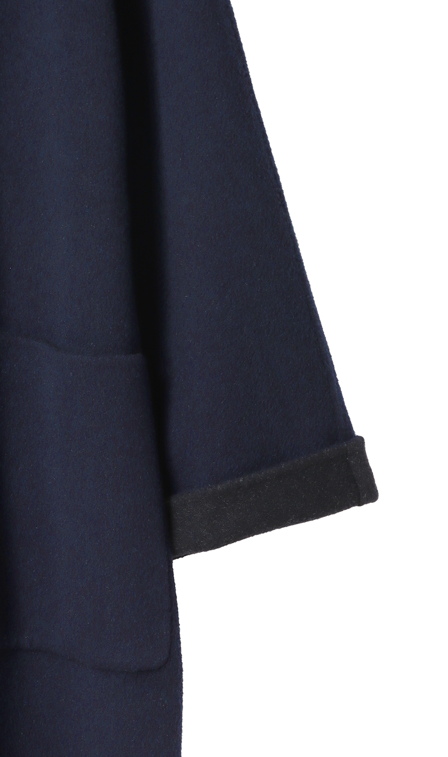 ベルト付きビックカラーコート【カシミヤ混ウール】【WEB限定】 ネイビー M