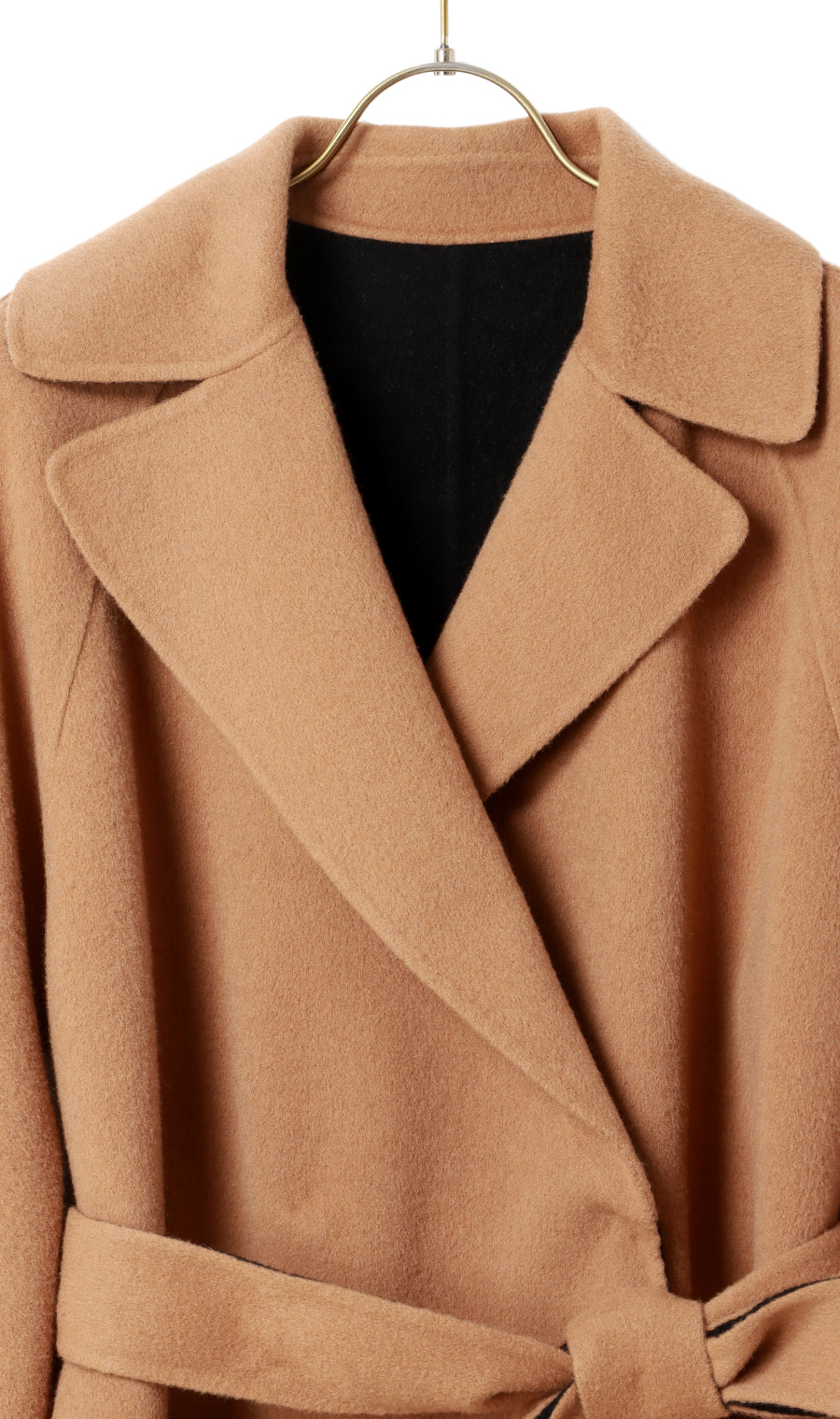 ベルト付きビックカラーコート【カシミヤ混ウール】【WEB限定】 ベージュ L